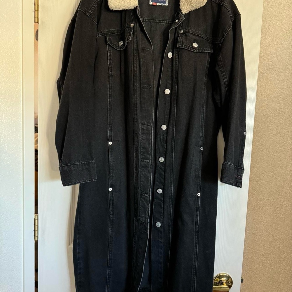 Anthropologie Black and Cream Jean Jacket